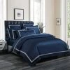 Ritz 1000 TC Embroidered Navy With White Quilt Cov