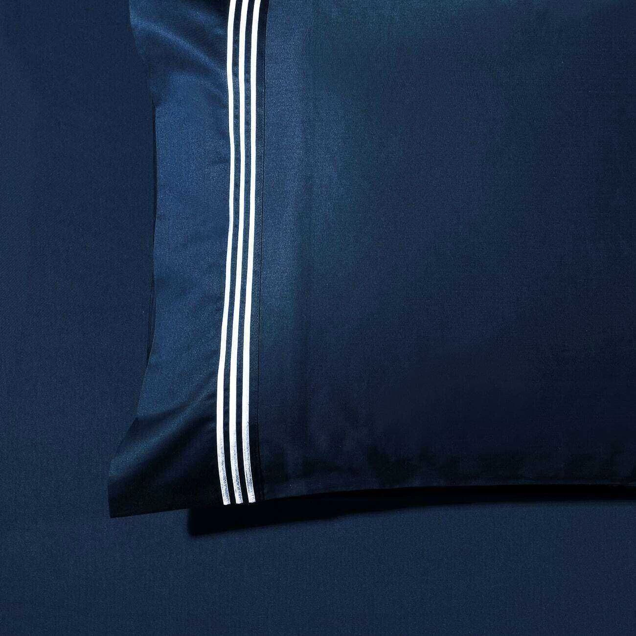 Ritz 1000 TC Embroidered Navy With White Quilt Cov 6 Ritz 1000 TC Embroidered Navy With White Quilt Cov - Image 6