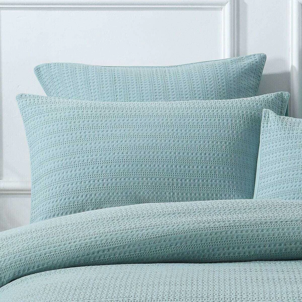 Jax Chunky Waffle Blue Quilt Cover Set 4 Jax Chunky Waffle Blue Quilt Cover Set - Image 4