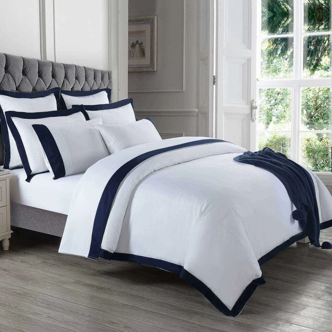 Plaza Navy 1000TC Quilt Cover Set 2 Plaza Navy 1000TC Quilt Cover Set - Image 2