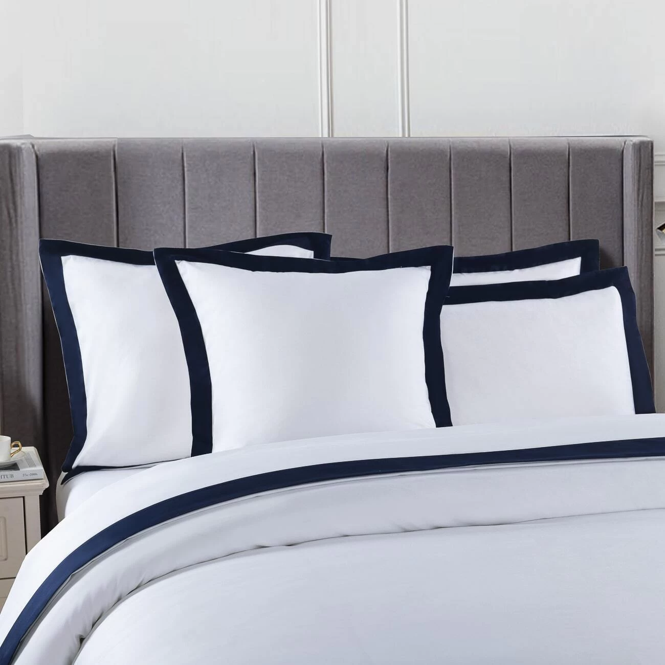 Plaza Navy 1000TC Quilt Cover Set 3 Plaza Navy 1000TC Quilt Cover Set - Image 3