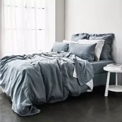 Antwerp Linen Flat Sheet - Cloud -Bedding Specialty Shop 1117255151 d 1