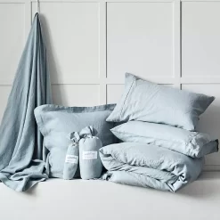 Antwerp Linen Fitted Sheet - Cloud -Bedding Specialty Shop 1117255188 c 1