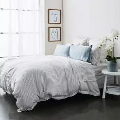 Antwerp Linen Quilt Cover - Charcoal & White -Bedding Specialty Shop 1117256304 d 1