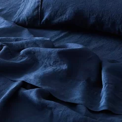 Antwerp Linen Flat Sheet - Navy