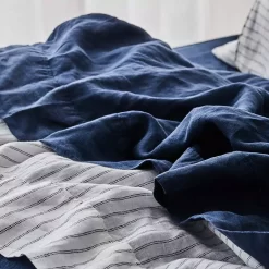 Antwerp Linen Flat Sheet - Navy -Bedding Specialty Shop 1117258628 c 1 2