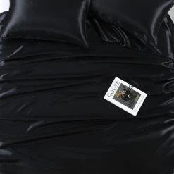 Satin Quilt Cover Set Black -Bedding Specialty Shop 30941 2