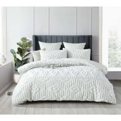 Cannes Antique White Quilt Cover Set