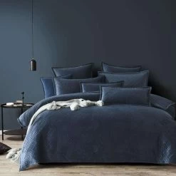Kolt Quilt Cover Set Navy