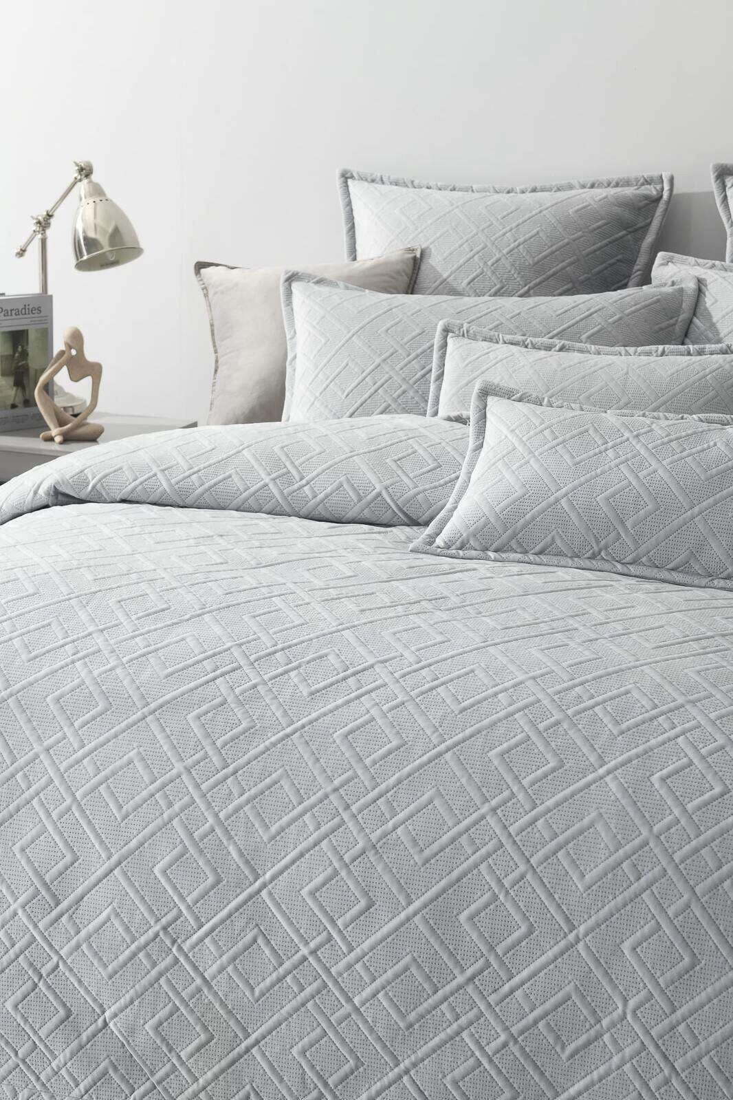 Kolt Quilt Cover Set Grey 2 Kolt Quilt Cover Set Grey - Image 2