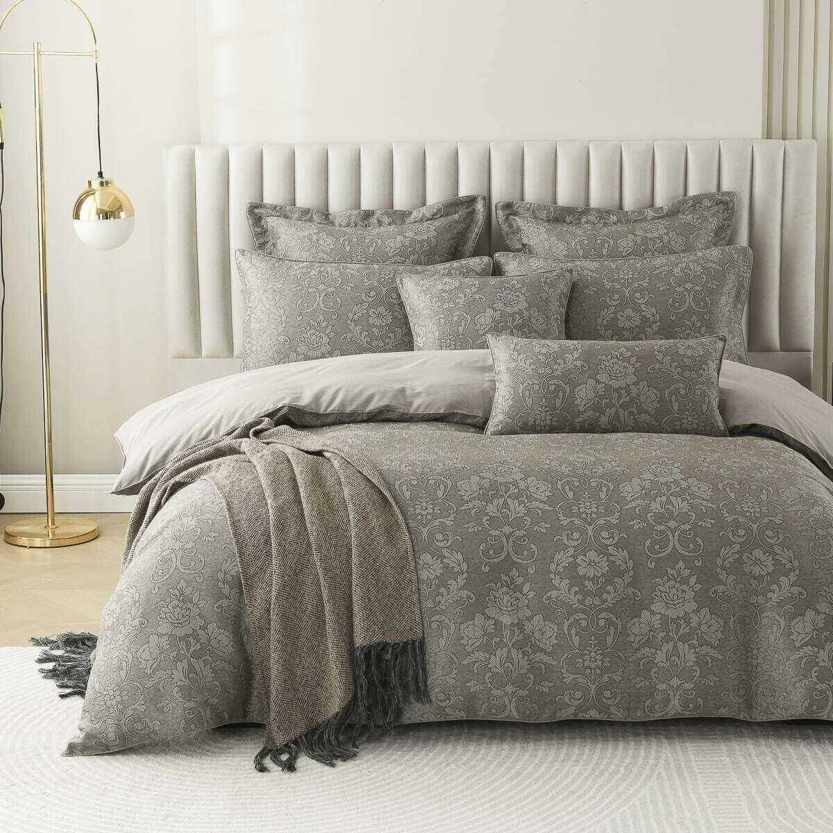 Everly Taupe Quilt Cover Set 1 Everly Taupe Quilt Cover Set