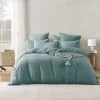 Bamboo Linen Quilt Cover Set Duck Egg