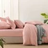 Bamboo Linen Fitted Sheet Pink