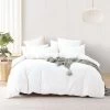 Stone Washed Quilt Cover Set White
