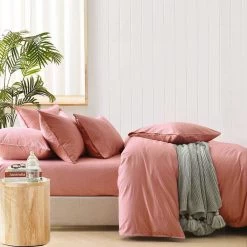 Stone Washed Fitted Sheet Rust