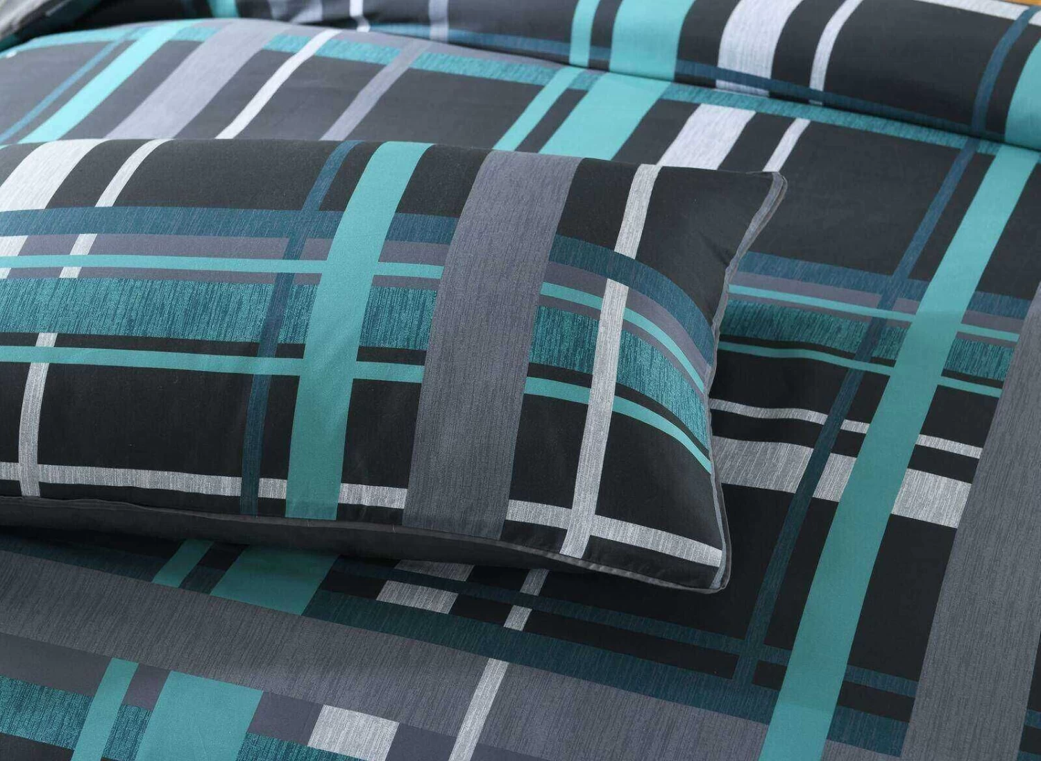 Clark Teal Quilt Cover Set 3 Clark Teal Quilt Cover Set - Image 3