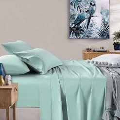 400 Thread Count Fitted Sheet Sage -Bedding Specialty Shop 400TC FITTED SAGE 1