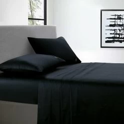 400 Thread Count Sheet Set Black 7 400 Thread Count Sheet Set Black -Bedding Specialty Shop 400TC SSET BLACK 2