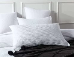 Jax Chunky Waffle White Quilt Cover Set -Bedding Specialty Shop JAX WAFFLE WHITE EURO 1