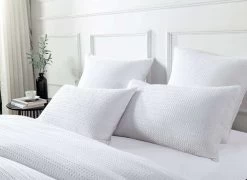 Jax Chunky Waffle White Quilt Cover Set -Bedding Specialty Shop JAX WAFFLE WHITE EURO 2