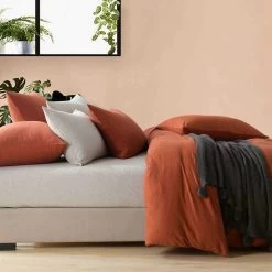 Jersey Quilt Cover Set Rust 12 Jersey Quilt Cover Set Rust -Bedding Specialty Shop JERSEY QCS RUST 5